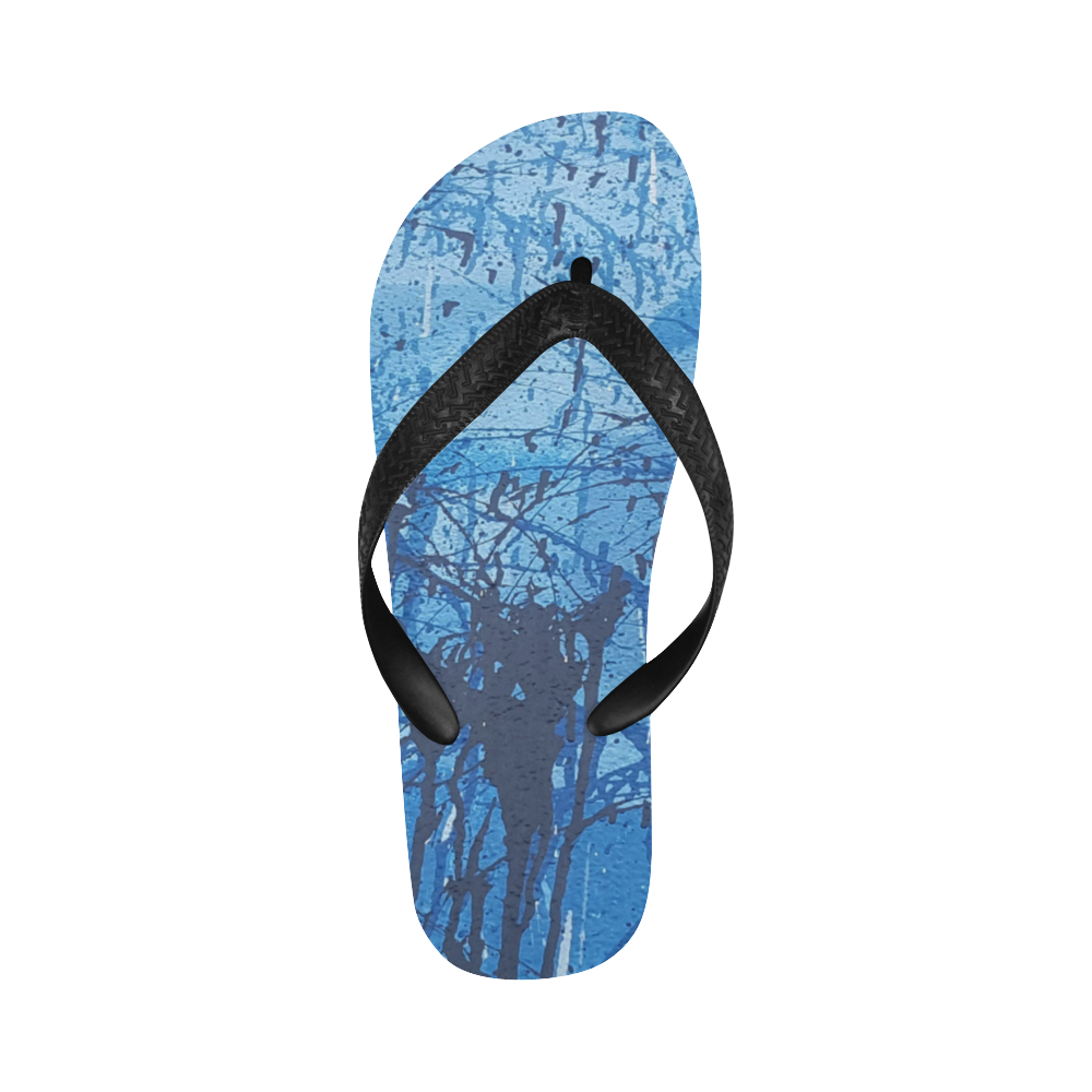 Blue splatters Flip Flops for Men/Women (Model 040)