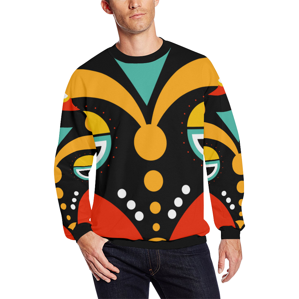 african traditional All Over Print Crewneck Sweatshirt for Men/Large (Model H18)