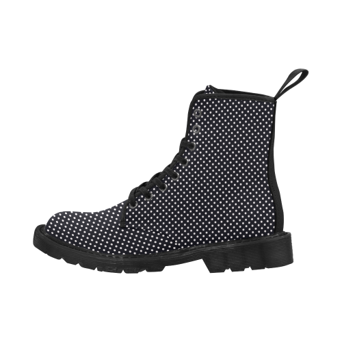 Black polka dots Martin Boots for Women (Black) (Model 1203H)