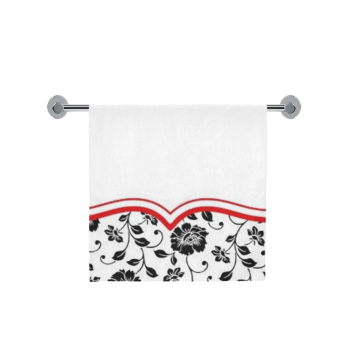 tiny red and black trim print bath towel 30 x 56 Bath Towel 30"x56"