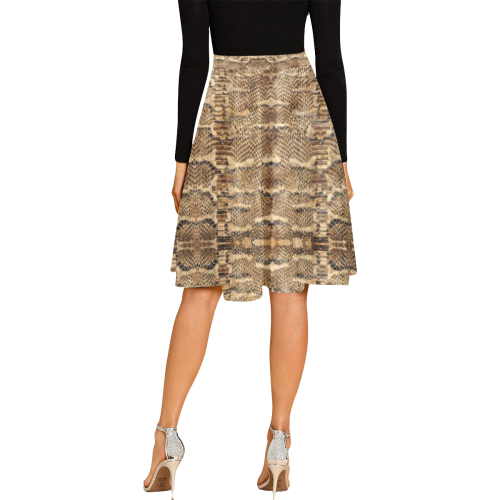 Glamour Golden Python Melete Pleated Midi Skirt (Model D15)