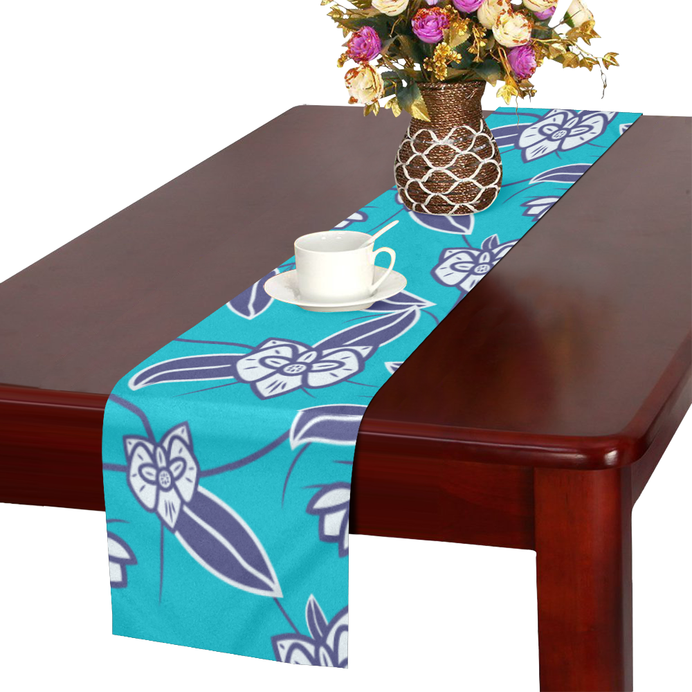 White orchids Table Runner 16x72 inch