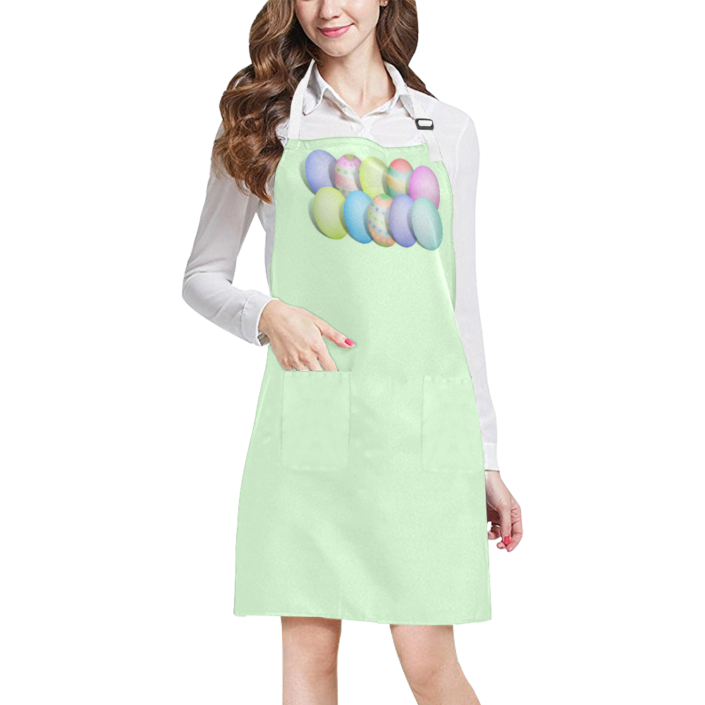 Pastel Colored Easter Eggs on SeaFoam Green All Over Print Apron