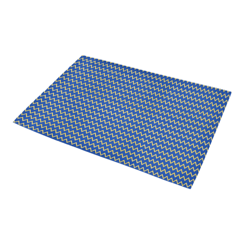 chevron Jaune/Bleu Azalea Doormat 24" x 16" (Sponge Material)