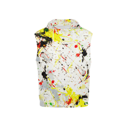 Yellow & Black Paint Splatter All Over Print Sleeveless Hoodie for Kid (Model H15)