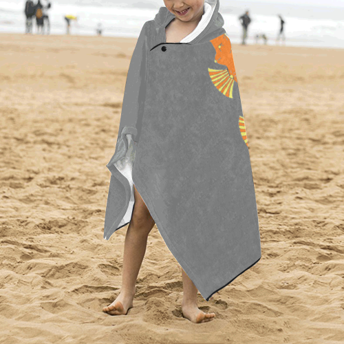 Sassy Seahorse Grey Kids' Hooded Bath Towels