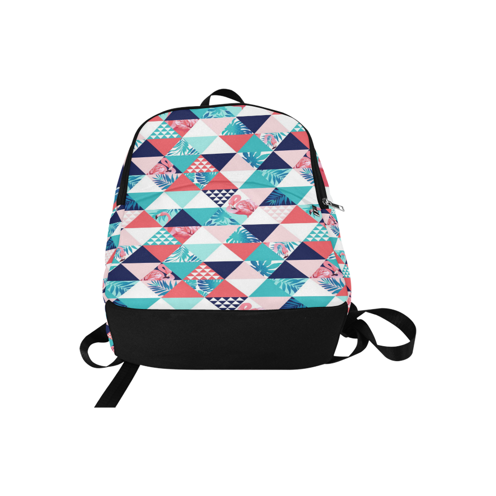 Flamingo Triangle Pattern Fabric Backpack for Adult (Model 1659)