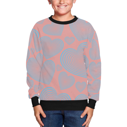 Abstract  heart Kids' All Over Print Sweatshirt (Model H37)
