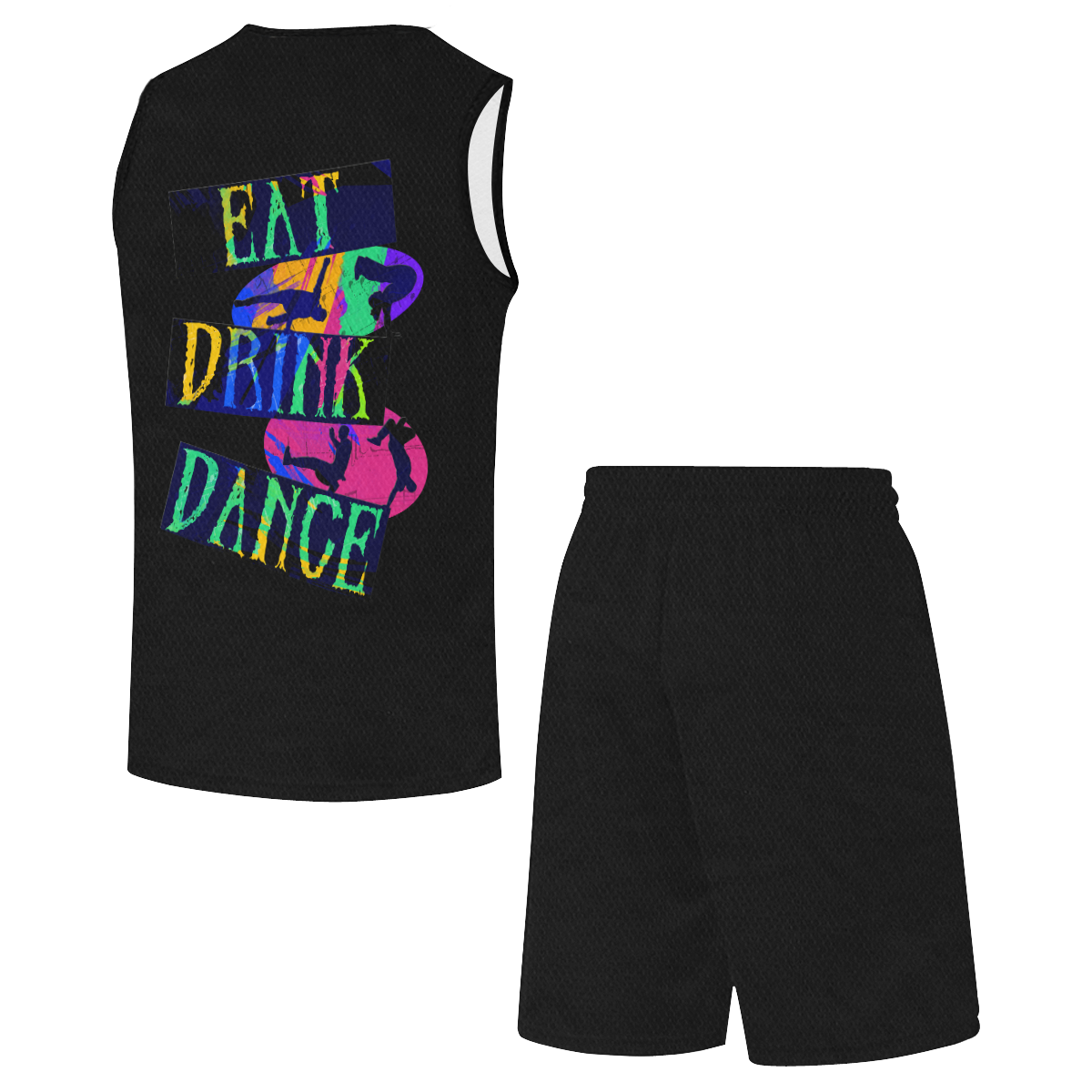 Break Dancing Colorful / Black / Silver All Over Print Basketball Uniform