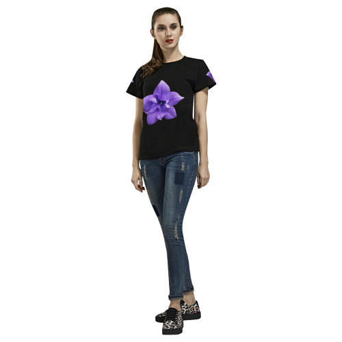 Balloon Flower All Over Print T-Shirt for Women (USA Size) (Model T40)