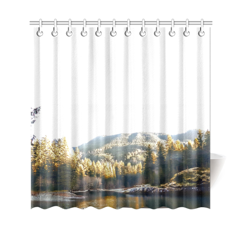 mountain river and frost Shower Curtain 69"x70"
