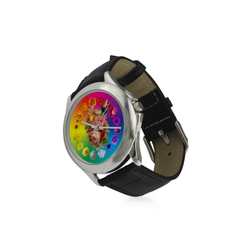 A Rainbow Day Women's Classic Leather Strap Watch(Model 203)
