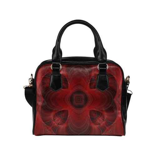 Red abstract pattern Shoulder Handbag (Model 1634)