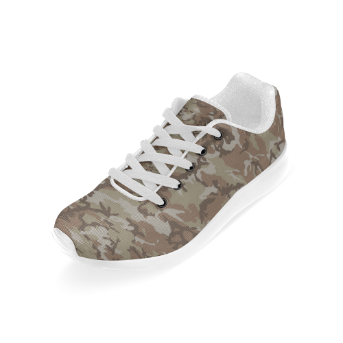 Woodland Desert Brown Camouflage Kid's Running Shoes (Model 020)