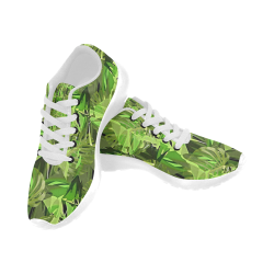 Tropical Jungle Leaves Camouflage Kid's Running Shoes (Model 020)