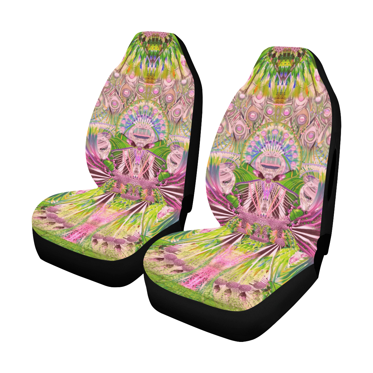 design 1-zebra butterfly 3 Car Seat Cover Airbag Compatible (Set of 2)