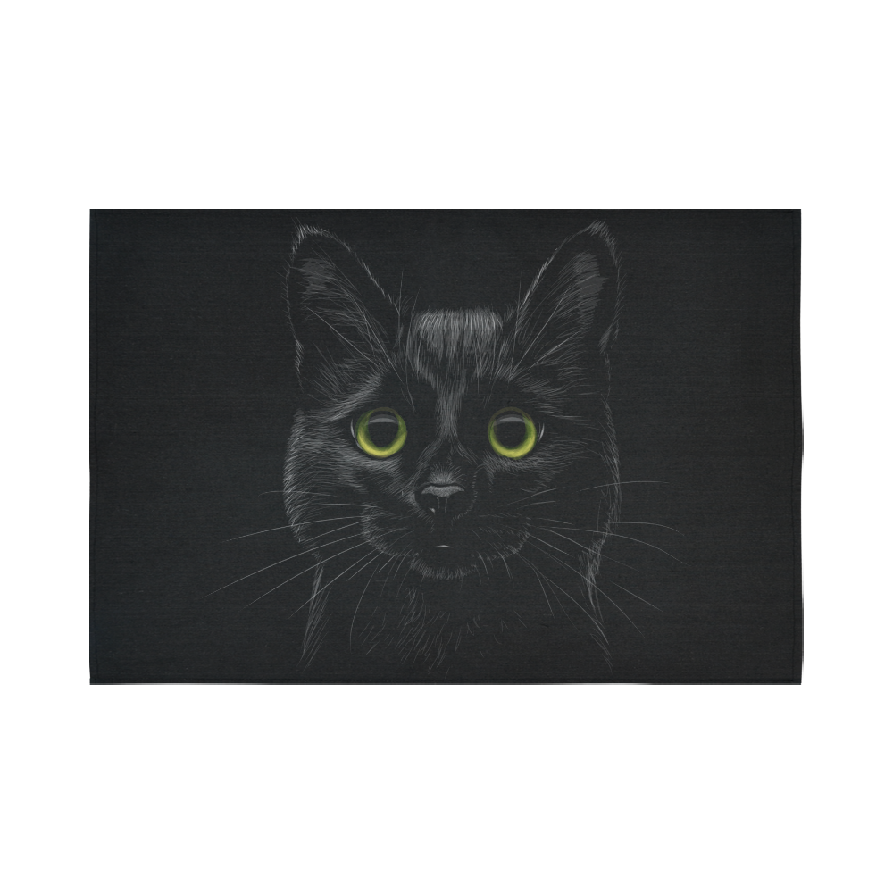 Black Cat Cotton Linen Wall Tapestry 90"x 60"