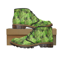Tropical Jungle Leaves Camouflage Men's Canvas Chukka Boots (Model 2402-1)