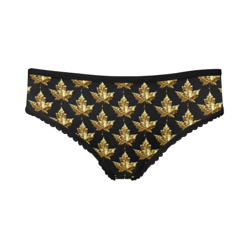 Gold Canada Panties Women's All Over Print Girl Briefs (Model L14)
