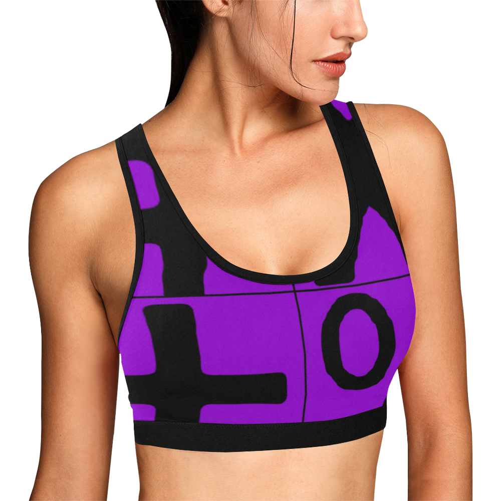 NUMBERS Collection Symbols Purple 1 Women's All Over Print Sports Bra (Model T52)