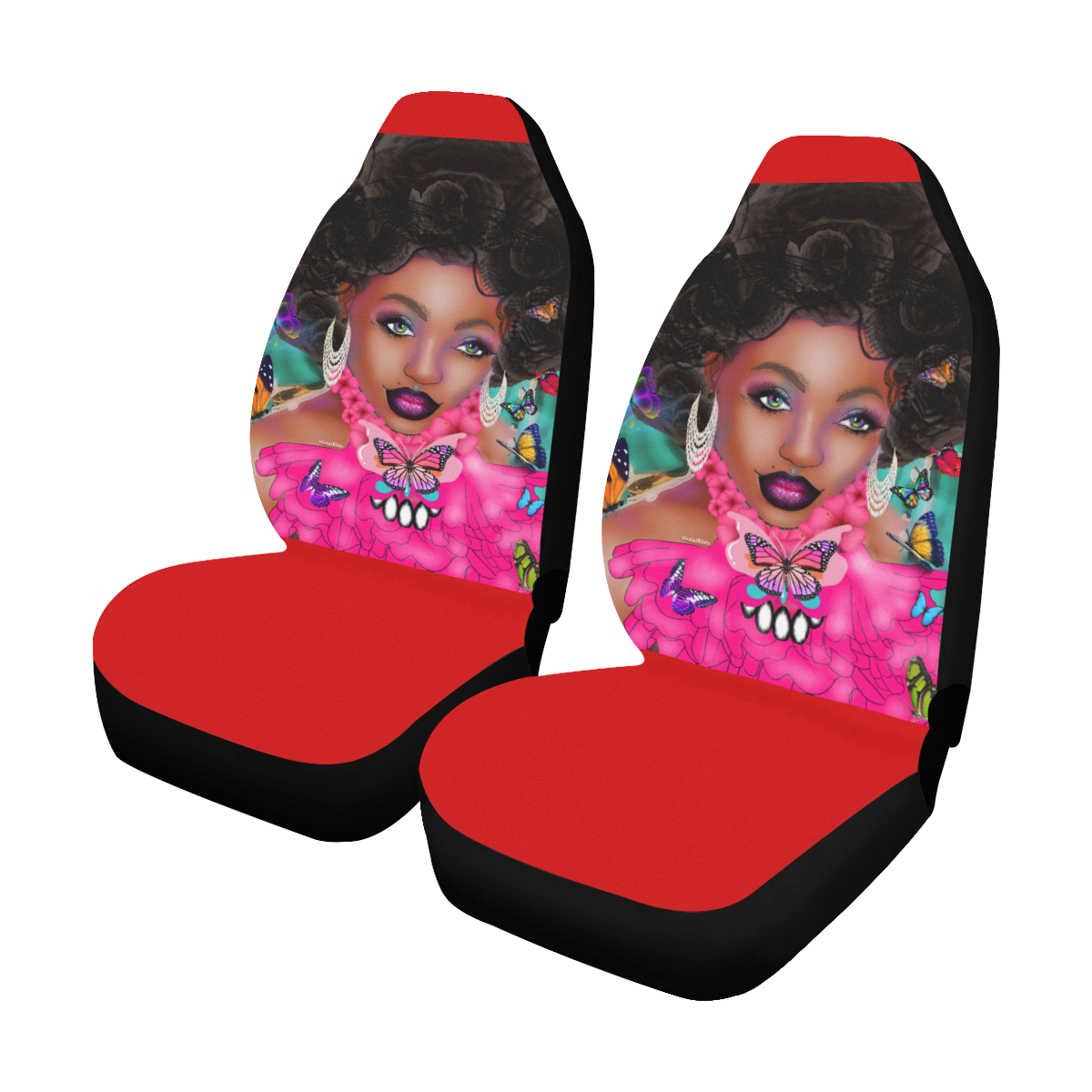 FLYYAYY SEAT COV RED Car Seat Covers (Set of 2)