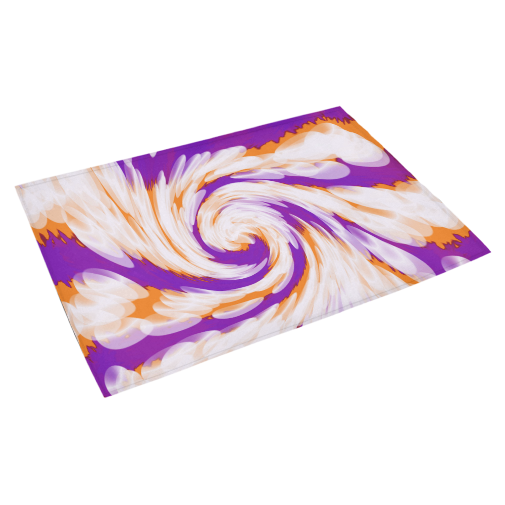 Purple Orange Tie Dye Swirl Abstract Azalea Doormat 30" x 18" (Sponge Material)