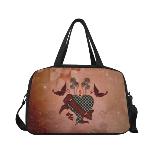 Heart with butterflies Fitness Handbag (Model 1671)
