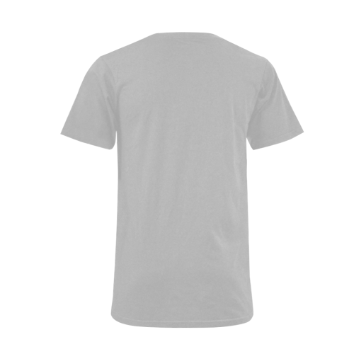 GOD Big Face V Tee Grey Men's V-Neck T-shirt  Big Size(USA Size) (Model T10)