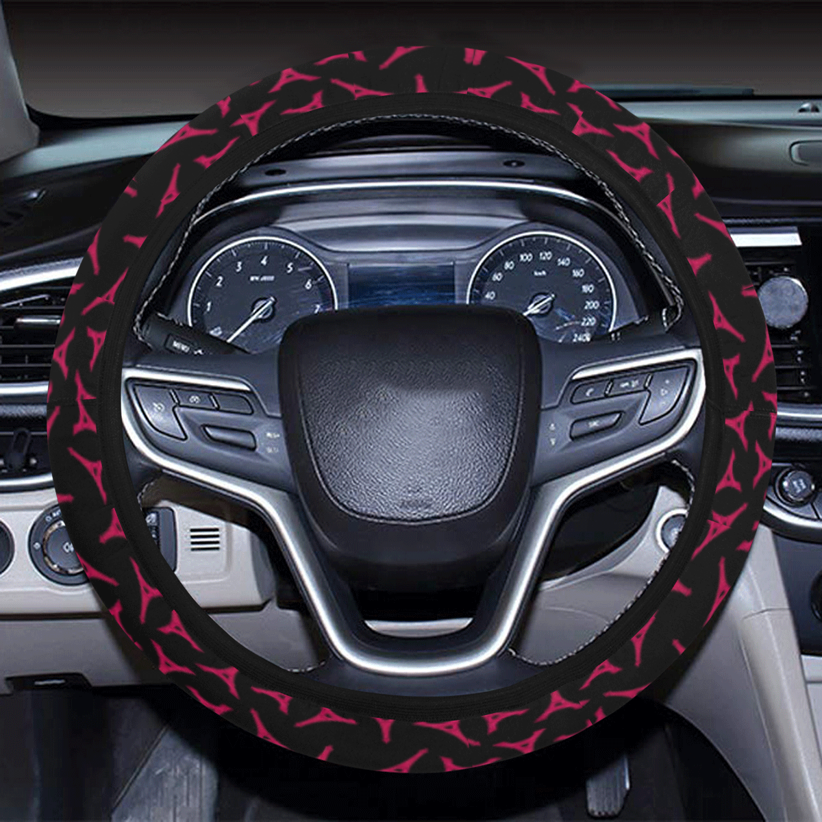 Pink Eiffel Tower Steering Wheel Cover with Elastic Edge