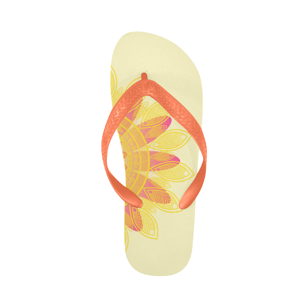 Sunshine Mandala Flip Flops for Men/Women (Model 040)