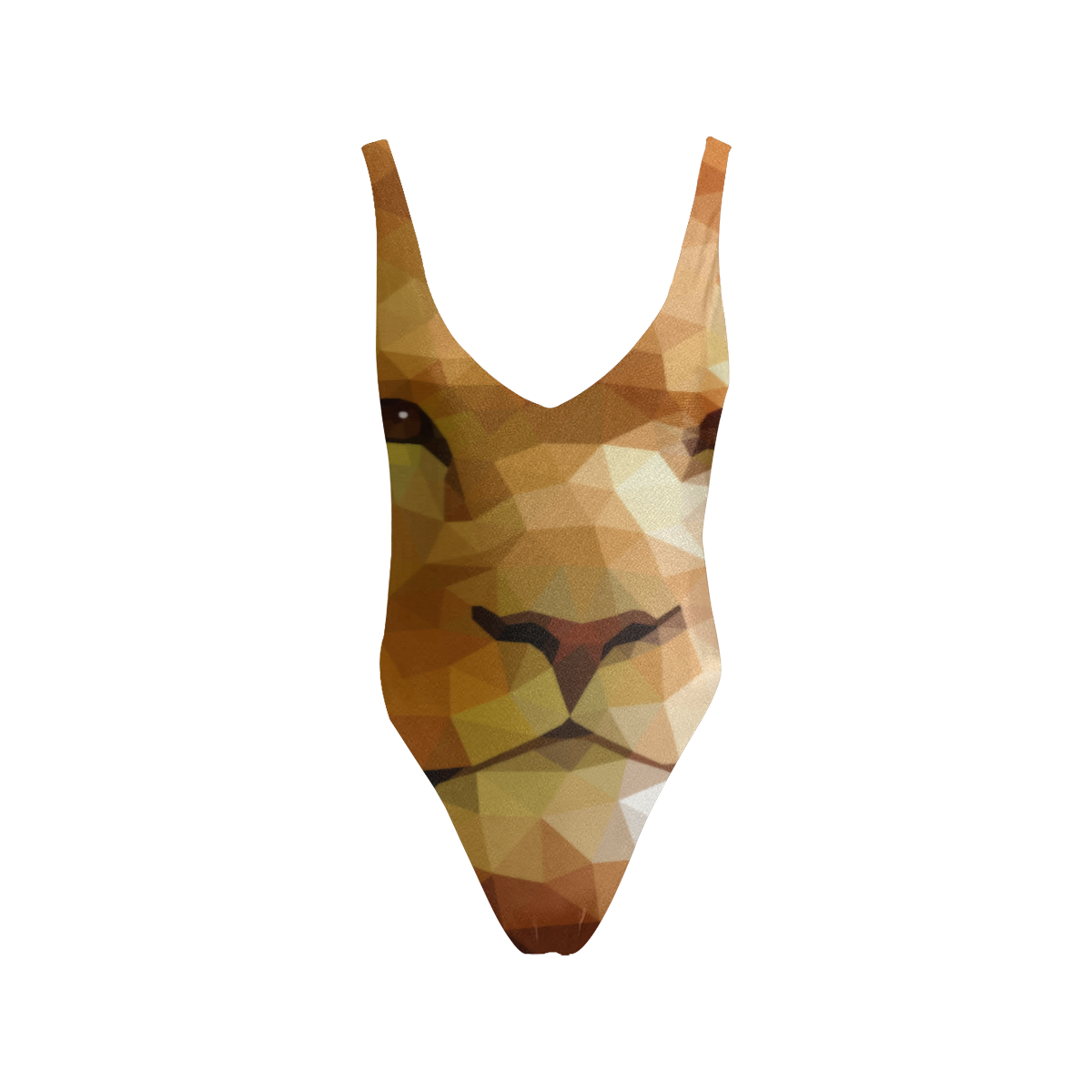 Polymetric Lion Sexy Low Back One-Piece Swimsuit (Model S09)