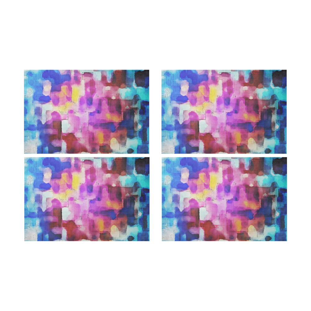 Blue pink watercolors Placemat 12’’ x 18’’ (Four Pieces)