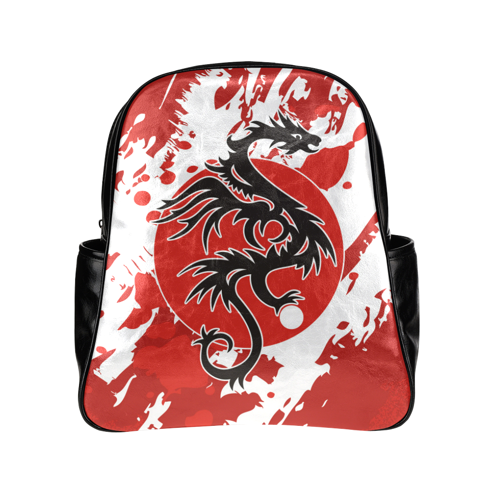 Sun Dragon With Pearl - Brush Strokes 1 Multi-Pockets Backpack (Model 1636)