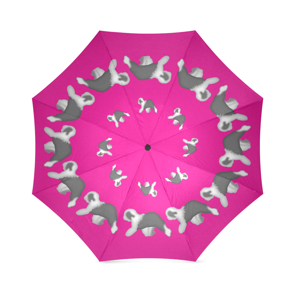 pink round Foldable Umbrella (Model U01)