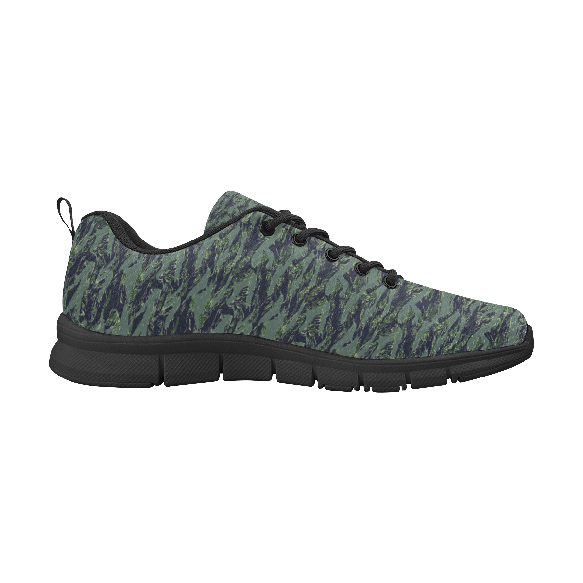 Jungle Tiger Stripe Green Camouflage Women's Breathable Running Shoes (Model 055)