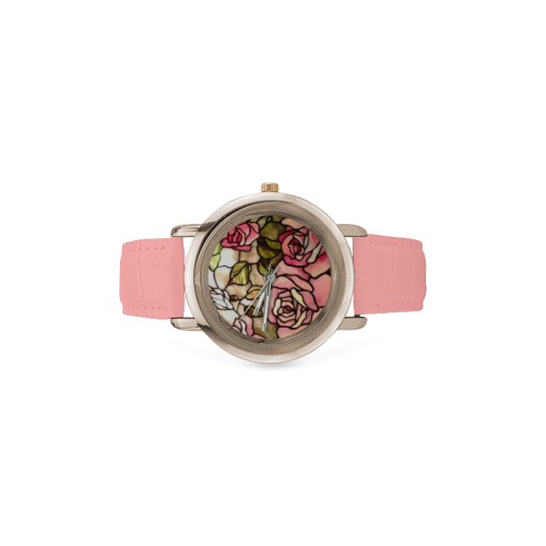 ROSES Women's Rose Gold Leather Strap Watch(Model 201)