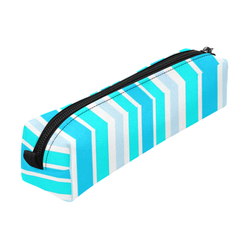 Summer Blues Stripes Pencil Pouch/Small (Model 1681)