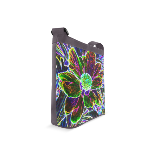 Abstract Garden Peony in Black and Blue Crossbody Bags (Model 1613)