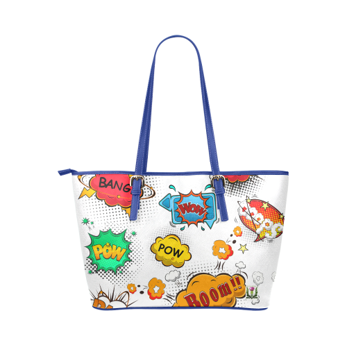 Fairlings Delight's Pop Art Collection- Comic Bubbles 53086t3 Leather Tote Bag/Small (Model 1651)