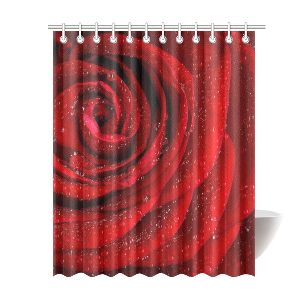 Red rosa Shower Curtain 69"x84"