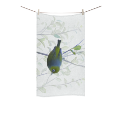 Silvereye, bird in tree, watercolor Custom Towel 16"x28"