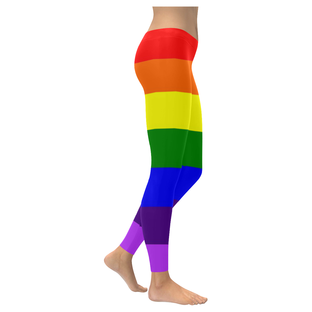 Rainbow Flag (Gay Pride - LGBTQIA+) Women's Low Rise Leggings (Invisible Stitch) (Model L05)