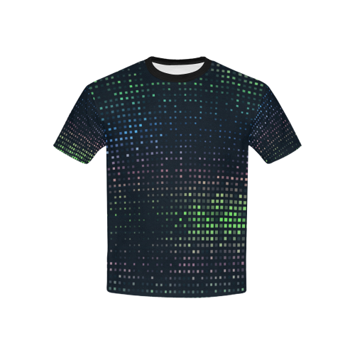 Prismic Rainbow Kids' All Over Print T-Shirt with Solid Color Neck (Model T40)