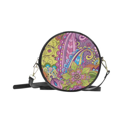 Tribal Art Round Sling Bag (Model 1647)