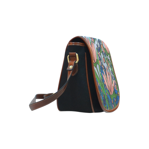 Flower Art Saddle Bag/Small (Model 1649)(Flap Customization)