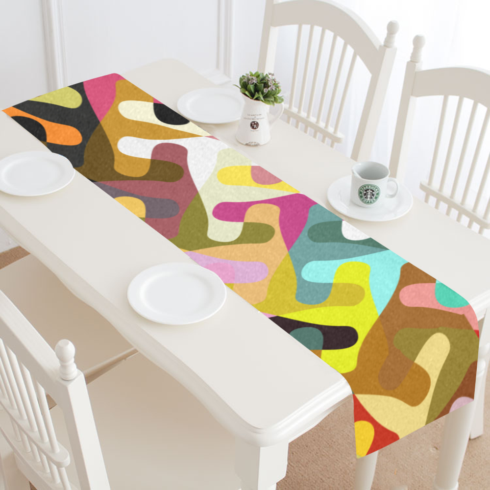 Colorful shapes Table Runner 16x72 inch
