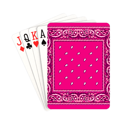 KERCHIEF PATTERN PINK Playing Cards 2.5"x3.5"