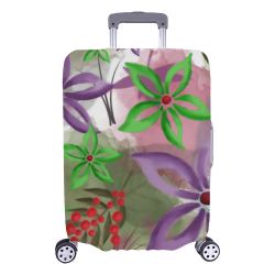 Flower Pattern - purple, violet, green, red Luggage Cover/Large 26"-28"