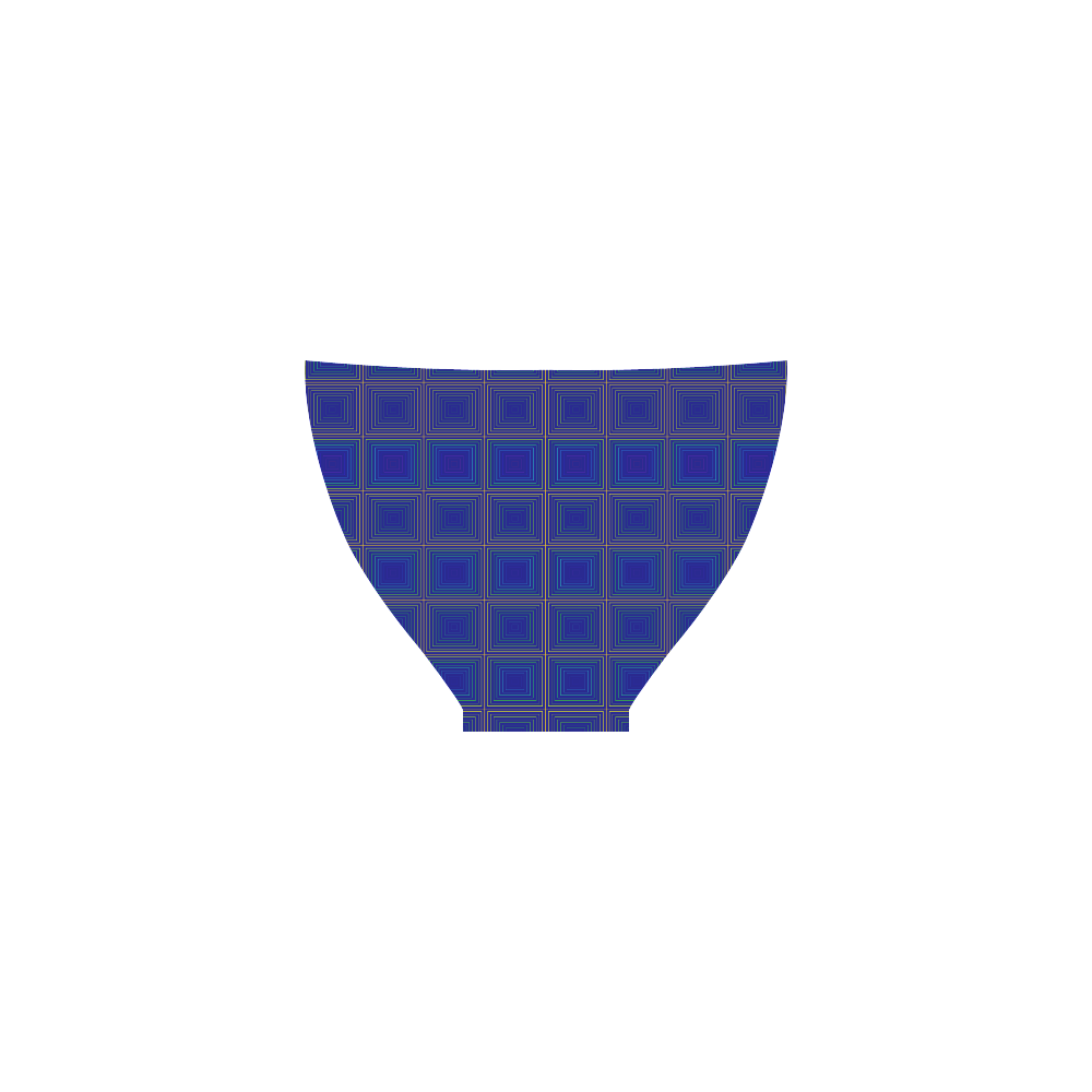 Royal blue golden multicolored multiple squares Custom Bikini Swimsuit