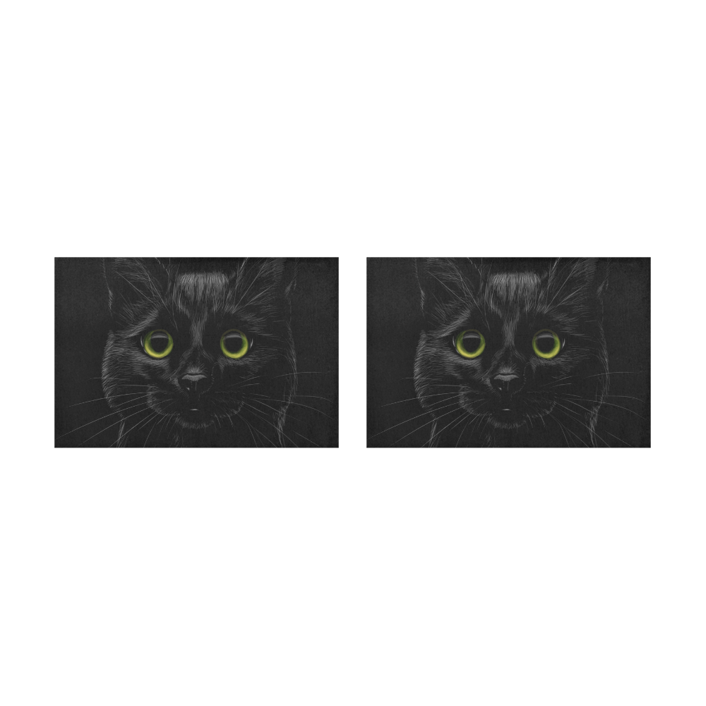 Black Cat Placemat 12’’ x 18’’ (Two Pieces)
